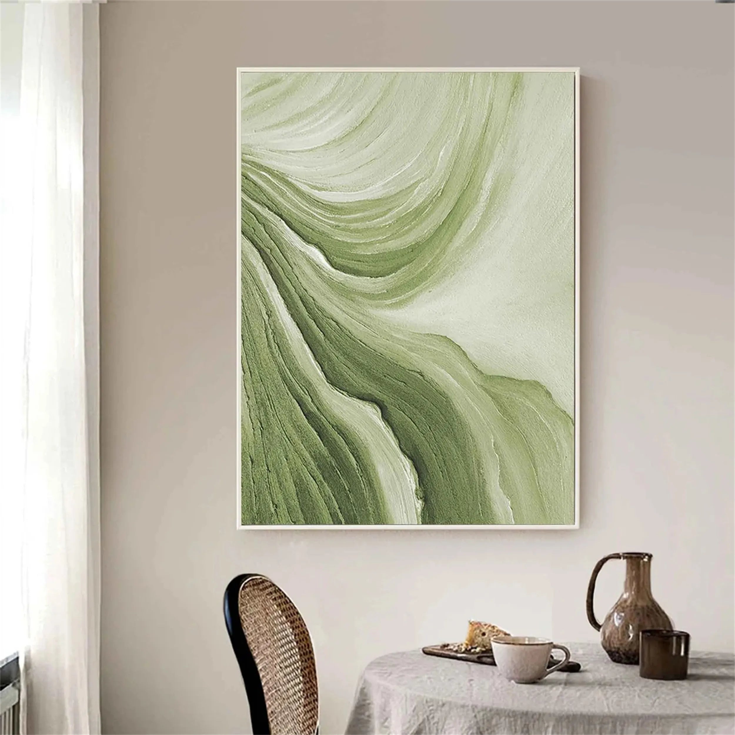 Blue & Green Abstract Wall Art Canvas Print #BG022 - Modern Home Decor for Living Room, Bedroom & Office