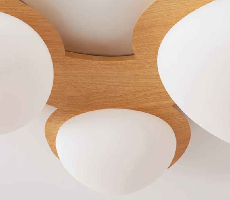 Modern Walnut Wood Nest Ceiling Light Fixture - Stylish Pendant Lamp for Living Room, Bedroom & Dining Area