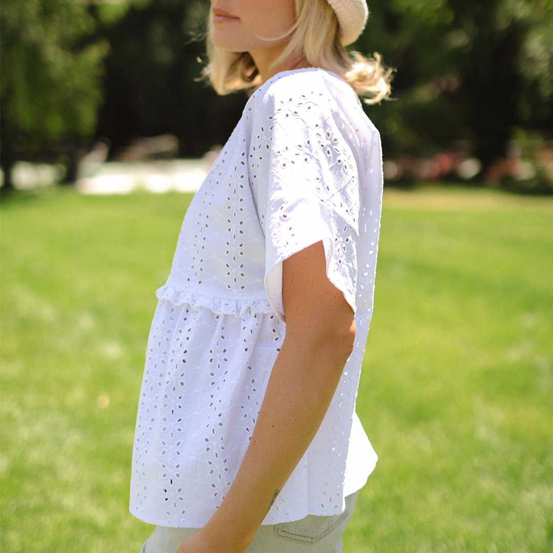 White Baby Doll Blouse for Girls - Soft & Comfortable Toddler Tops - Perfect for Playdates, Parties & Everyday Wear
