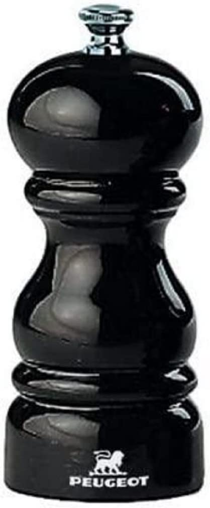 Peugeot Paris Manual Salt Mill - Adjustable Ceramic Grinder with Beechwood & Gloss Black Finish - Perfect for Kitchen, Dining Table & Gourmet Cooking