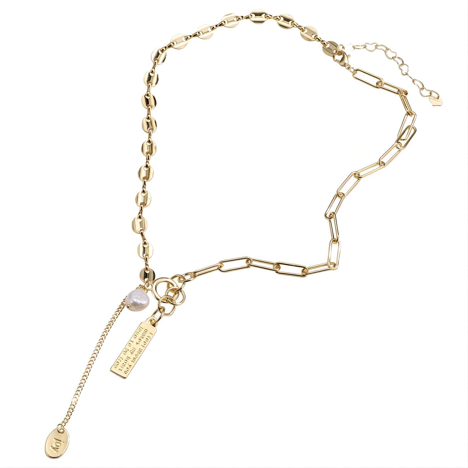 14K Gold Plated Women's Necklace Set - Paperclip & Cuban Link Chain with Diamond Accents, Adjustable Choker for Women & Girls | Perfect for Gifts, Parties, and Everyday Wear