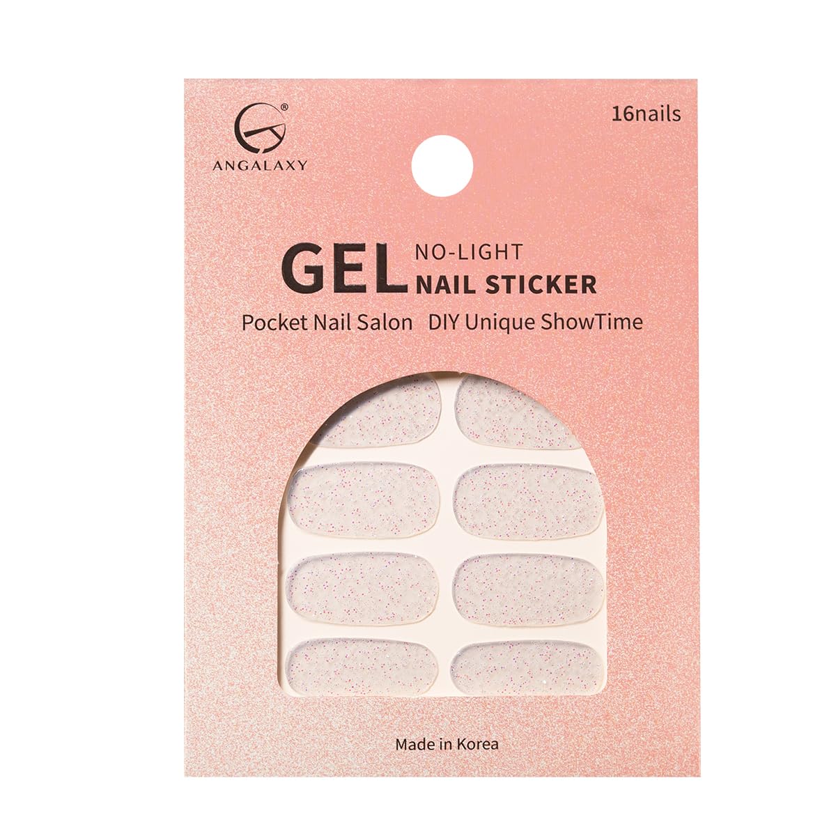 UV-Free Nail Strips - No Light Needed, 16 Gel Stickers for Manicure & Travel