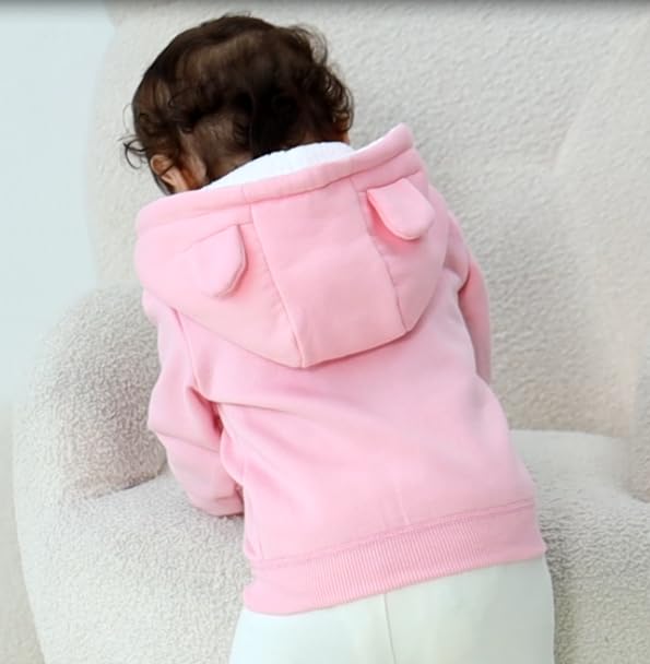 Adorable Baby Hooded Zip Coat for Girls & Boys - Warm Fall & Spring Outerwear Jacket for Kids 3-24 Months | Perfect for Playdates, Park Outings & Family Walks