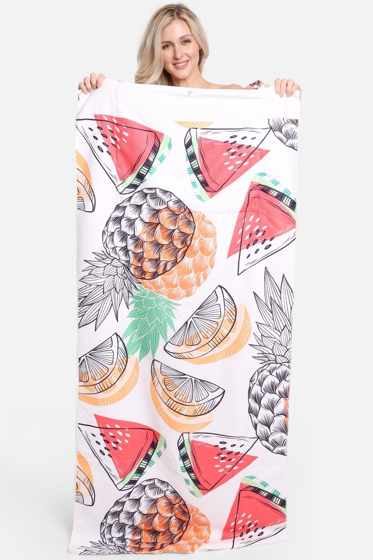 2-in-1 Summer Fruit Beach Towel & Tote Bag - Perfect for Pool, Beach, and Travel Accessories