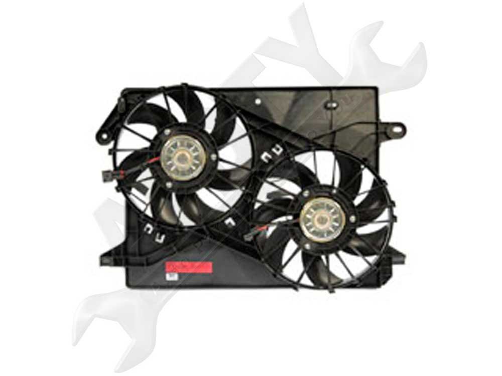 APDTY 731140 Dual Fan Assembly Without Controller - Replacement for 5137713AA, 5137714AA, 5137715AA - Perfect for Jeep, Dodge & Chrysler Vehicle Cooling Systems