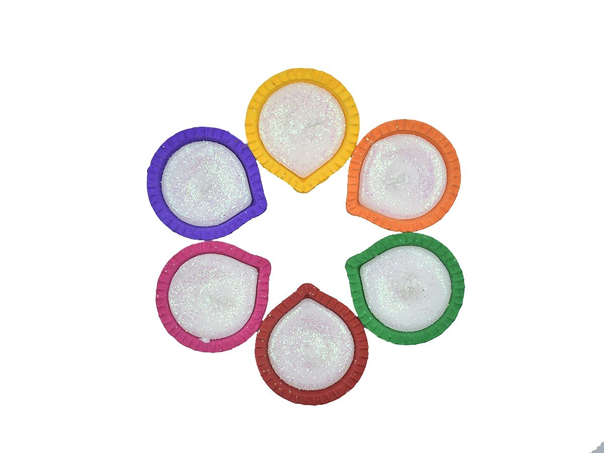 Handmade Terracotta Clay Tealight Holder Diyas - Set of 6 for Home Decor, Outdoor Lighting & Gifts | Rustic Indian Candle Holders for Weddings, Diwali & Festive Decorations