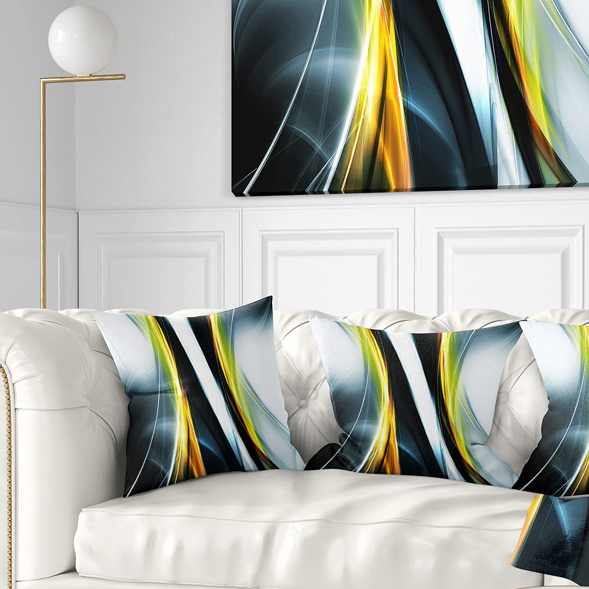 DesignQ CU7918 Soft Yellow Pillow Cushion 18x18 Inches - Decorative Throw Pillow for Sofa, Bed & Home Decor