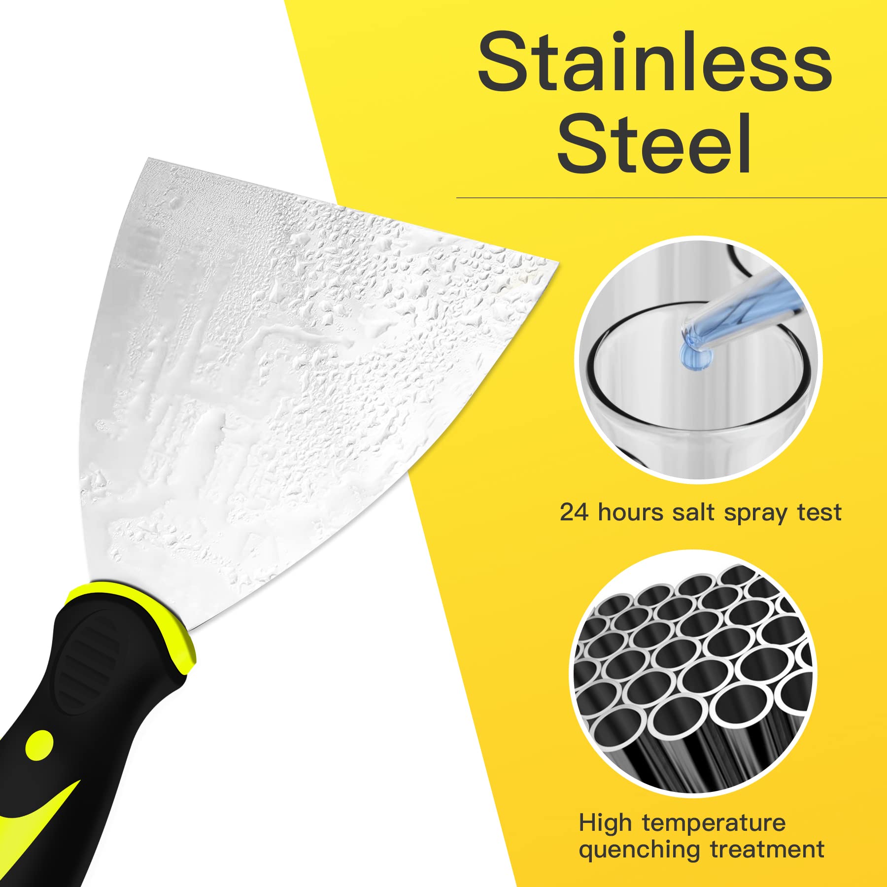 DEKEones 5-Inch Putty Knife Scraper - Metal Drywall Finishing Tool for Plaster, Decals & Wallpaper Removal - Perfect for Home Renovation & DIY Projects