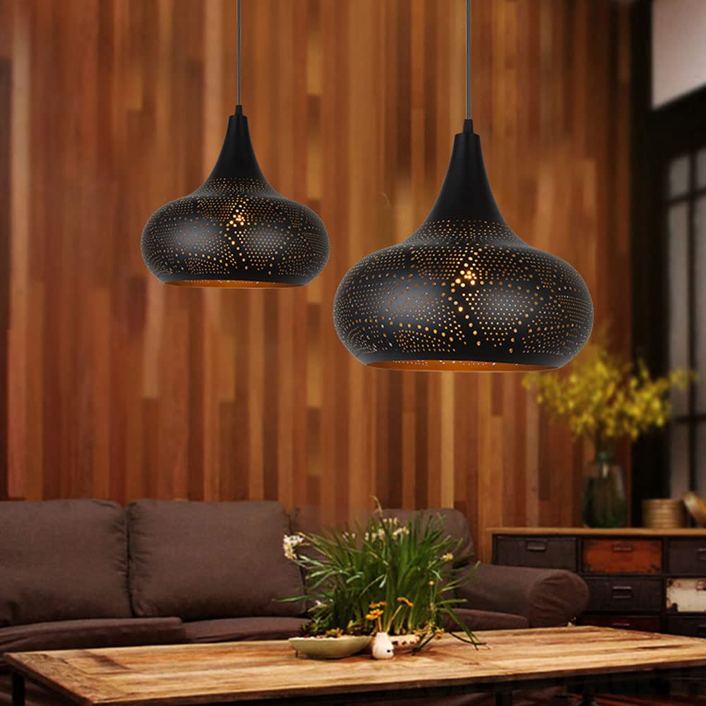 Industrial Style Black Frosted Iron Pendant Light - Adjustable Hanging Wire Chandelier for Restaurant, Farmhouse & Hot Pot Dining - Easy to Install Ceiling Lighting Fixture