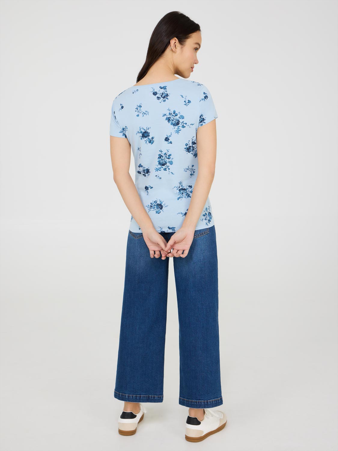Floral Print Cap Sleeve T-Shirt for Women - Summer Casual Short Sleeve Blouse for Outfits, Dates & Beach Wear