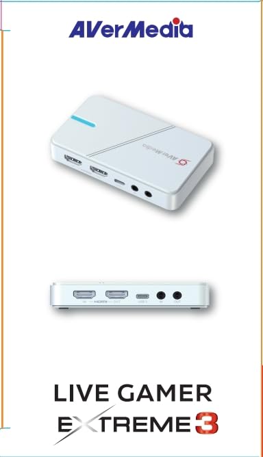 AVerMedia GC551G2 Live Gamer Extreme 3 White - 4K Capture Card for Streaming, 1440p120 Video Capture Device for PS5, Xbox Series X/S, Nintendo Switch, PC | Compatible with Twitch, OBS, Windows & Mac | Perfect for Game Streaming, Live Broadcasts & Content Creation
