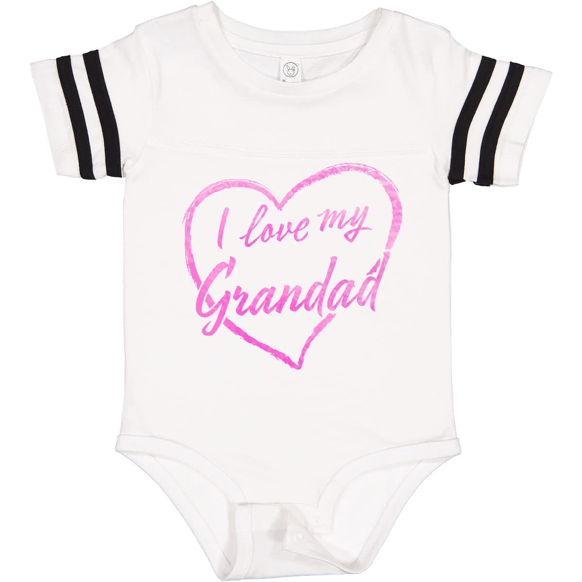 Inktastic I Love My Grandad Pink Chalk Heart Baby Bodysuit - Cute Outfit for Grandparents Day, Family Photos & Special Occasions