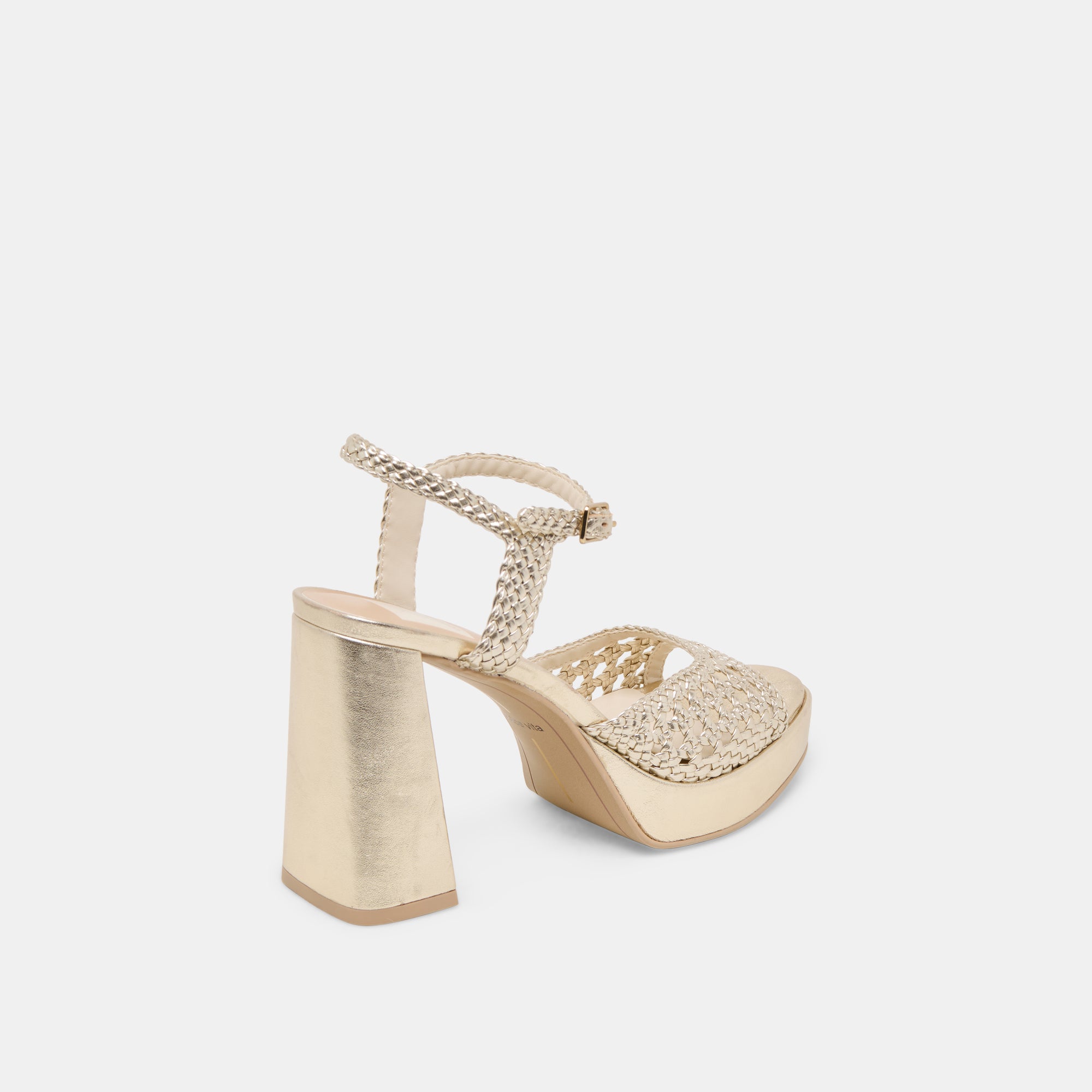 Peyten Heels Light Gold Woven Stella - Women's Fashion High Heel Sandals for Parties, Weddings & Evening Events | Comfortable & Stylish Footwear