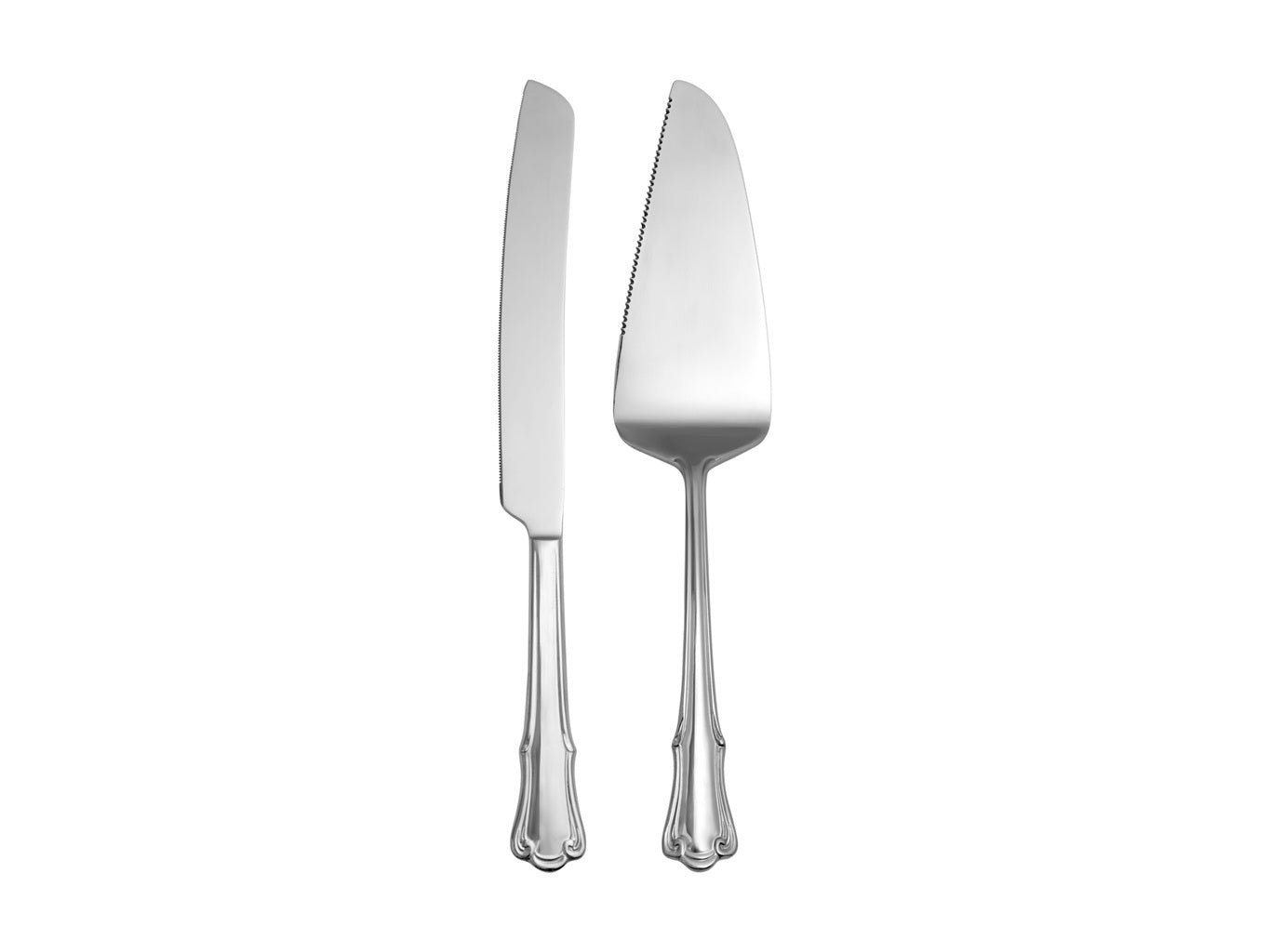 Casa Domani Castello 2-Piece Stainless Steel Cake Serving Set with Gift Box - Perfect for Weddings, Birthdays & Special Occasions