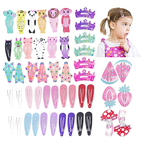 50PCS Cute Fruit Snap Hair Clips for Girls - Lightweight Fashion Hair Barrettes & Hairpins for Birthday, Holiday & Everyday Use - Lovely Hair Accessories for School, Party & Special Occasions