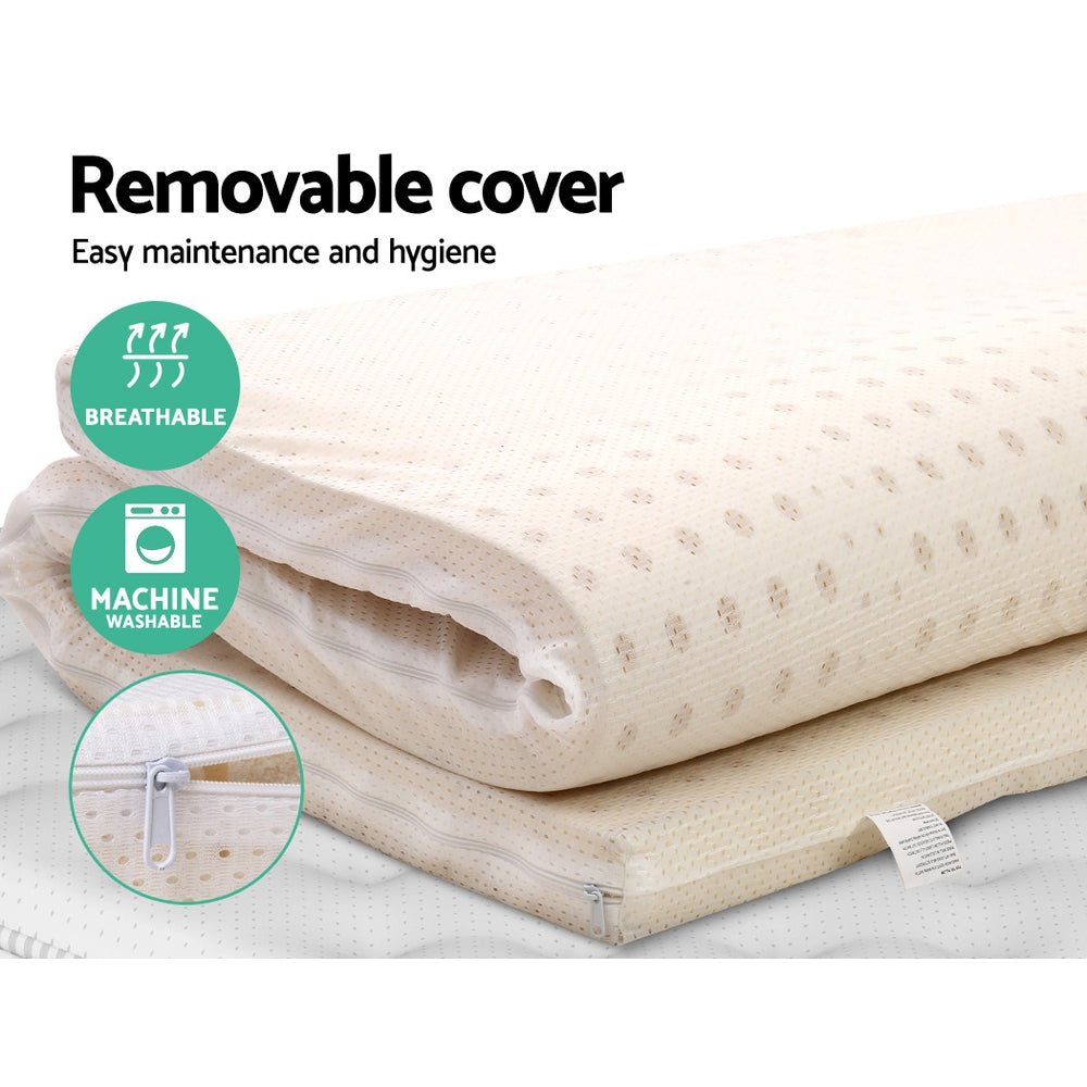 7-Zone Latex Mattress Topper - 3 Inch Queen Size Cooling Mattress Pad Cover for Pressure Relief & Back Pain - Perfect for Side Sleepers & Hot Sleepers