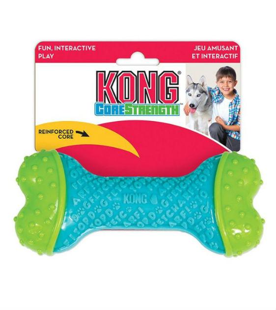 Kong CoreStrength Interactive Dog Chew Toy - Durable Rubber Bone for Aggressive Chewers - Perfect for Large Dogs, Puppy Teething & Training - Indoor & Outdoor Play