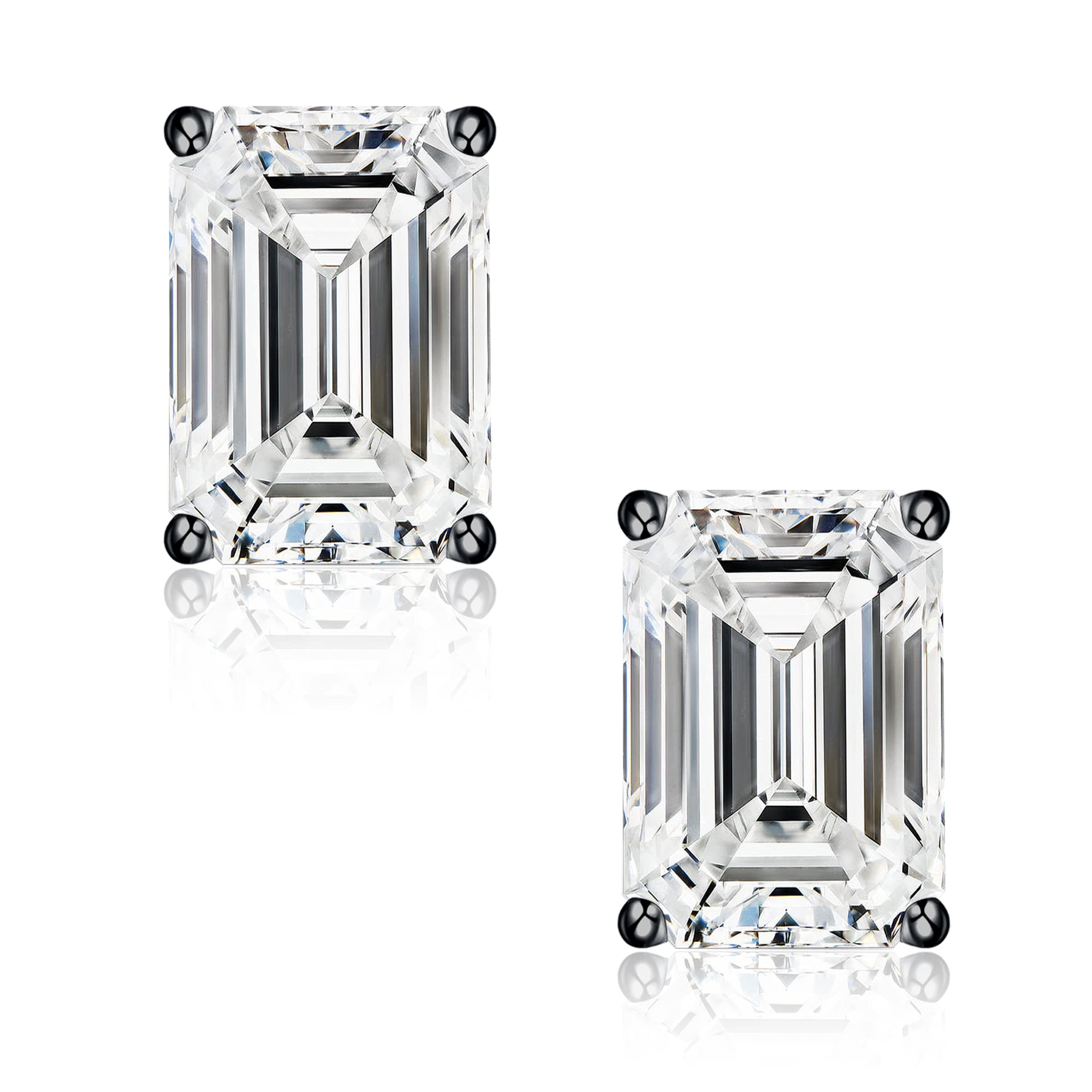 0.8-2CT Emerald Cut Moissanite Stud Earrings for Women & Men | D Color VVS1 Clarity Lab-Created | 925 Sterling Silver Jewelry | Perfect Birthday Gift & Anniversary Present | Elegant for Weddings, Parties & Daily Wear