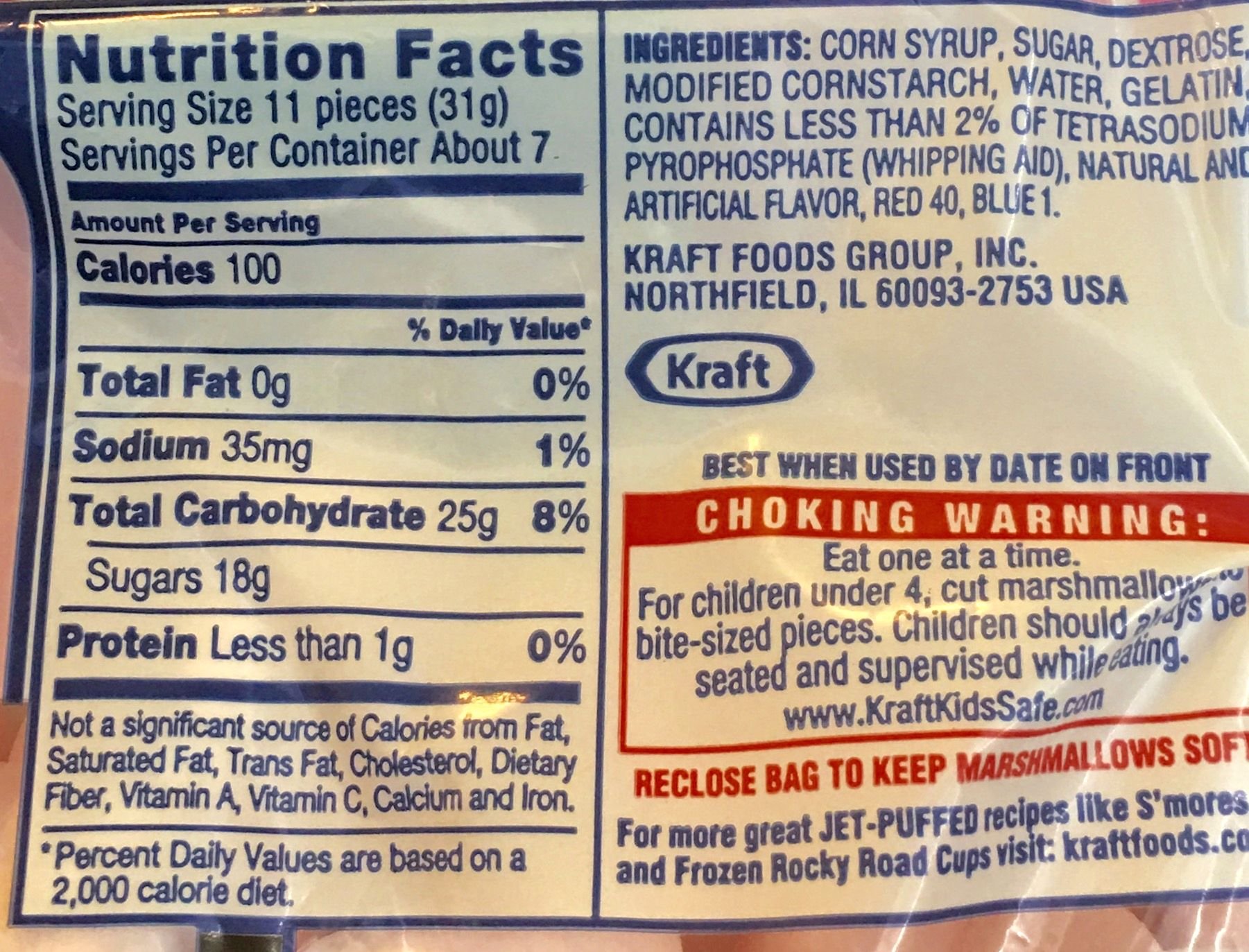 Kraft Jet-Puffed Strawberry Flavored Heartmallows Marshmallows - 8oz Bag for Baking, Hot Cocoa, and Valentine's Day Treats
