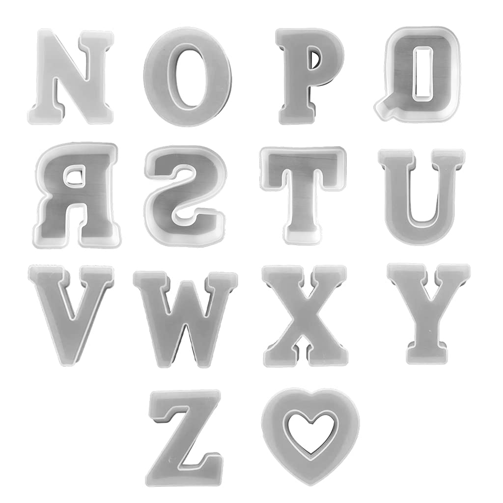 26Pcs Large Silicone Alphabet Letter Molds for DIY Epoxy Resin Crafts - Perfect for Birthday Parties, Wedding Decorations & Home DIY Projects (A-Z Uppercase Letters)