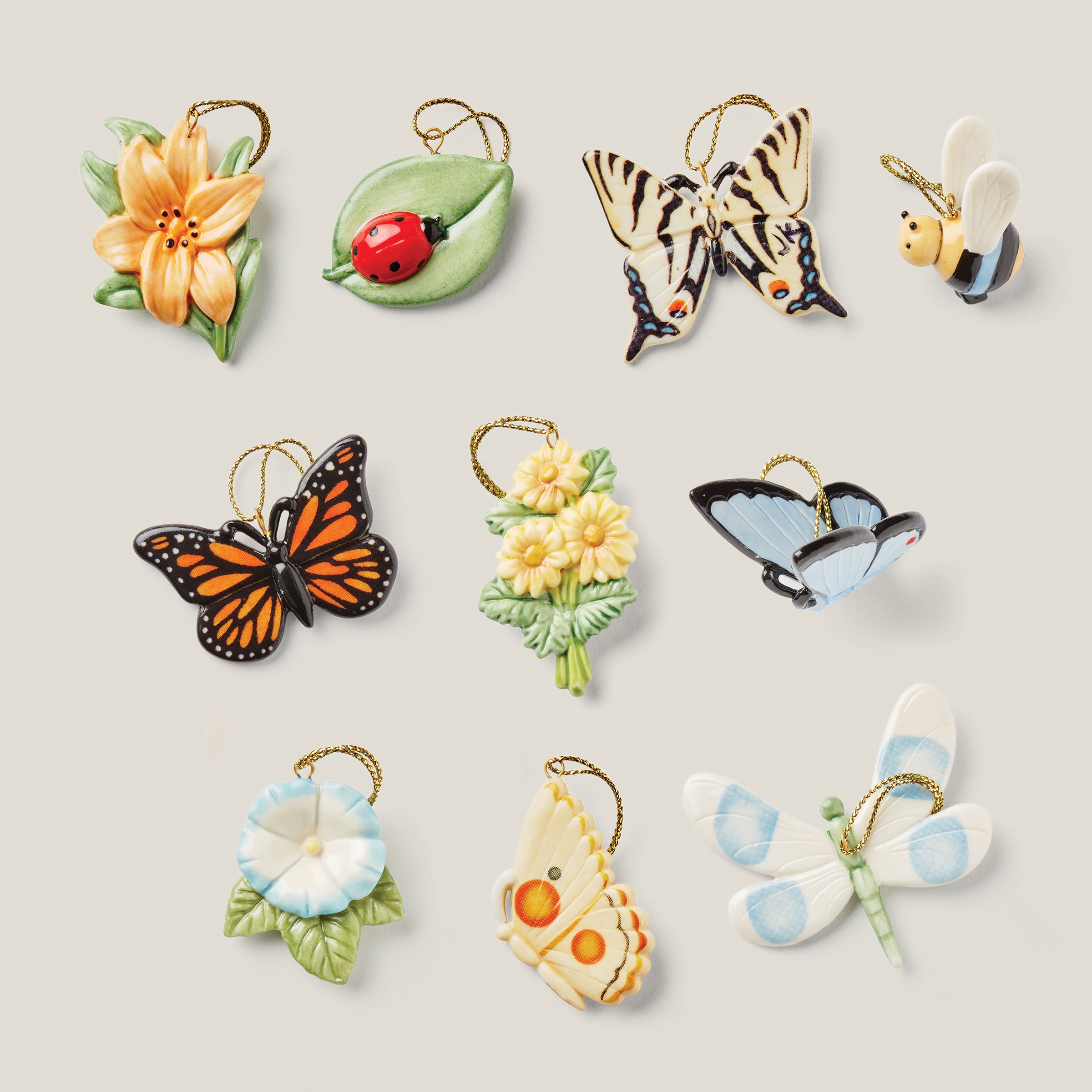 Butterfly Meadow 10-Piece Ornament Set - Elegant Home Decor for Christmas Tree, Party & Wedding Decorations