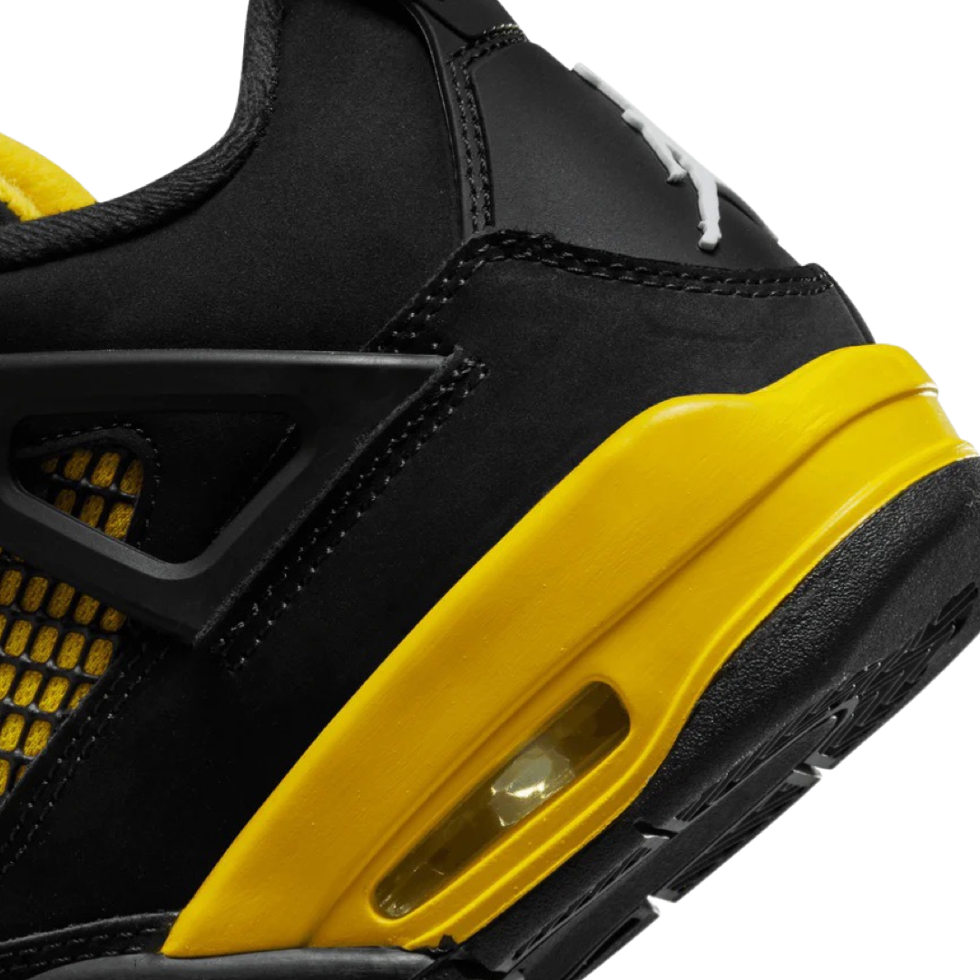 Air Jordan 4 Retro GS Thunder 2023 - Black White Tour Yellow Basketball Shoes for Women & Girls - Perfect for Streetwear & Court Performance