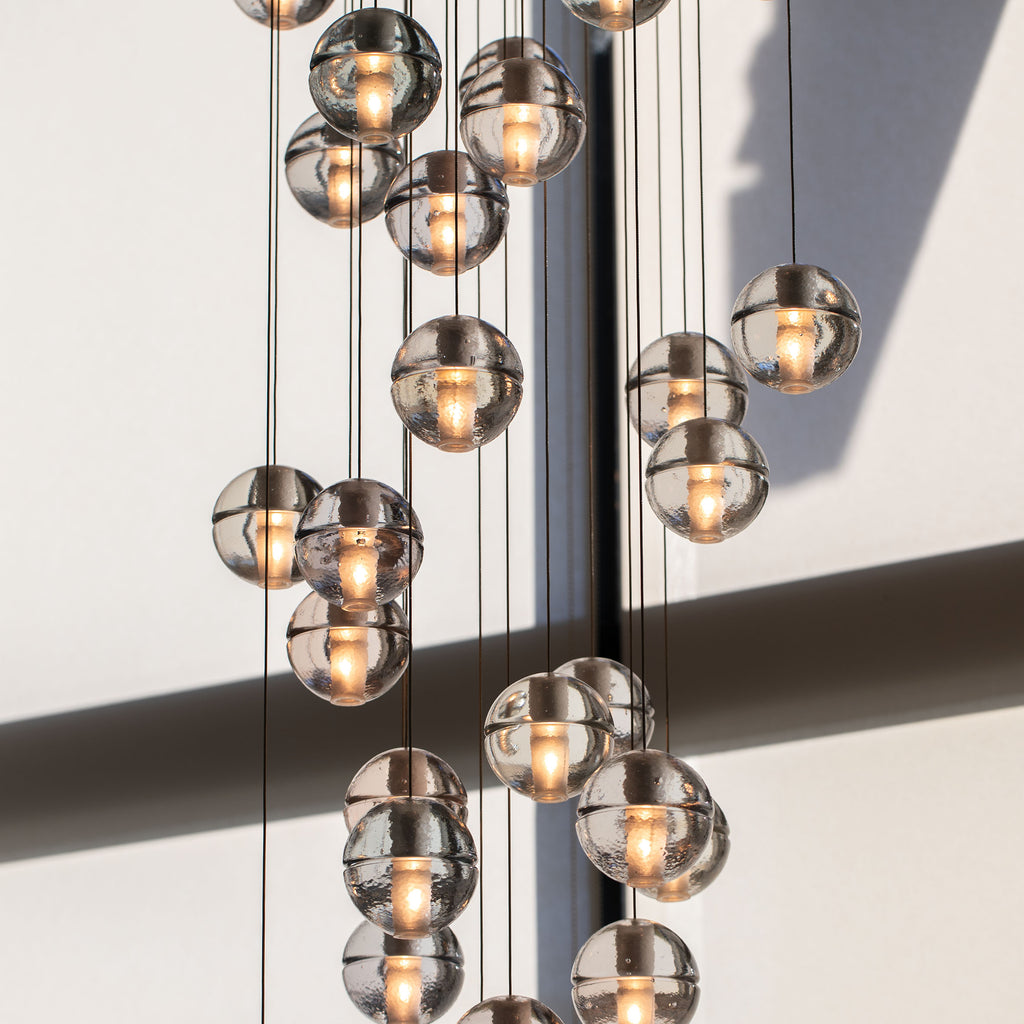Elegant Ball Crystal Pendant Light - Modern Chandelier for Dining Room, Bedroom & Living Room Decor - Dimmable LED Hanging Light Fixture