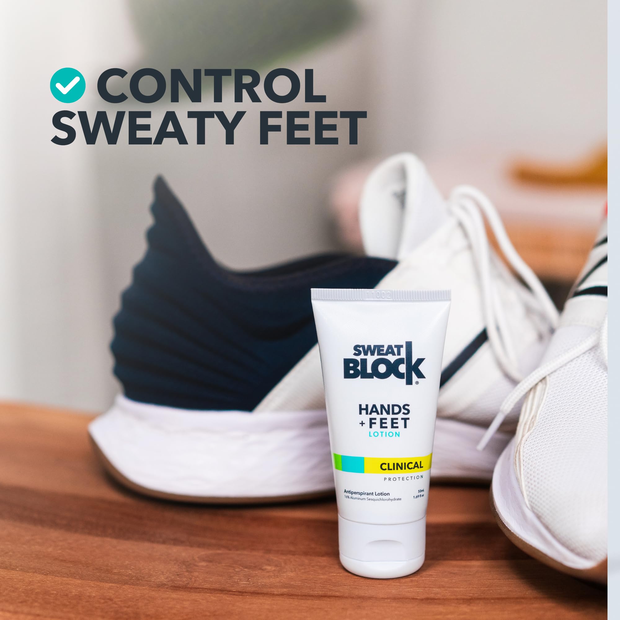 SweatBlock Clinical Strength Antiperspirant Lotion for Hands & Feet - Hyperhidrosis Treatment for Men & Women - Stops Excessive Sweating - 2 Pack - Perfect for Gym, Work & Daily Activities