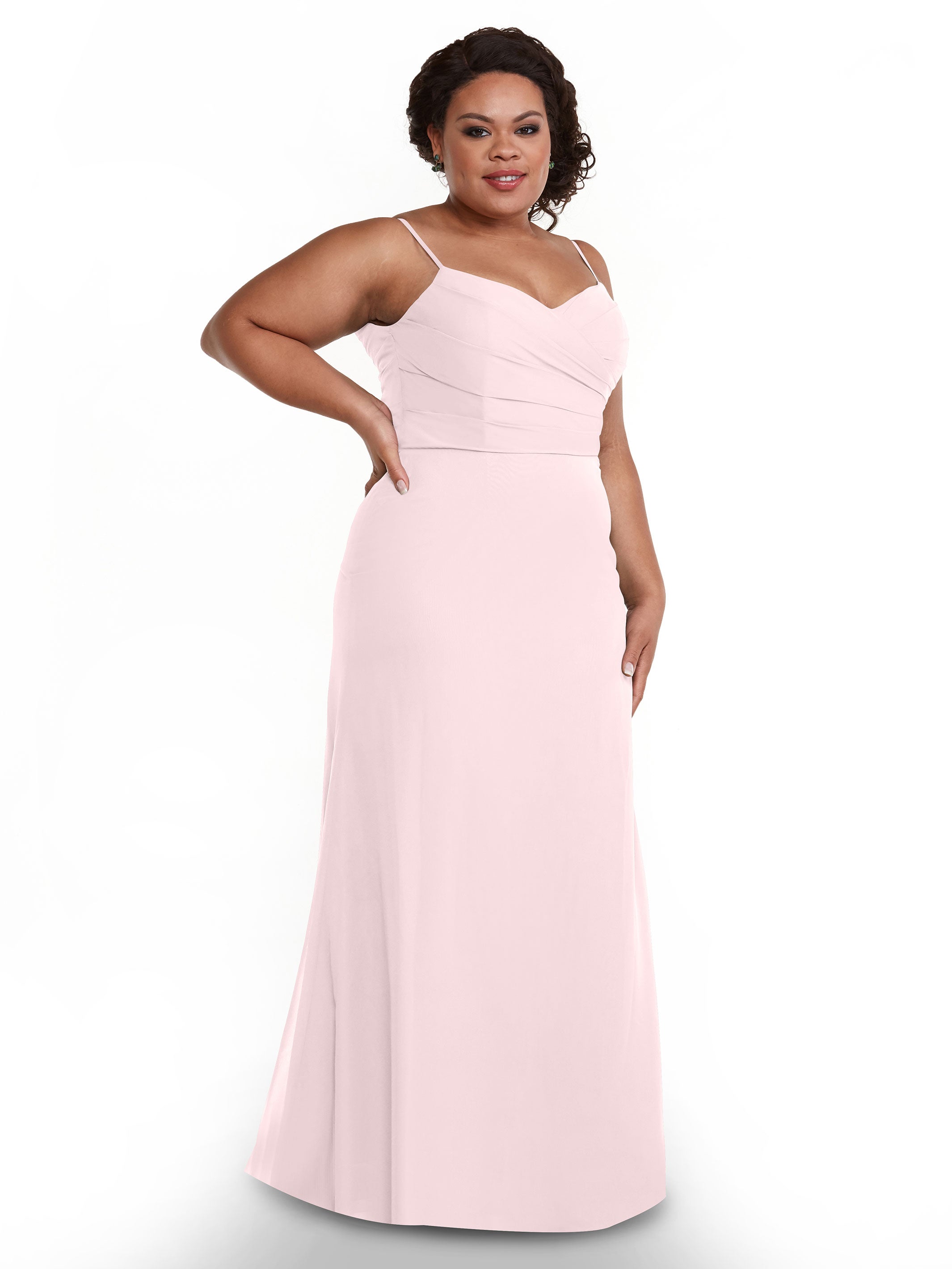Elegant 80169 Chiffon Sheath Bridesmaid Dress with Pleated Bodice - Perfect for Weddings, Formal Events & Special Occasions