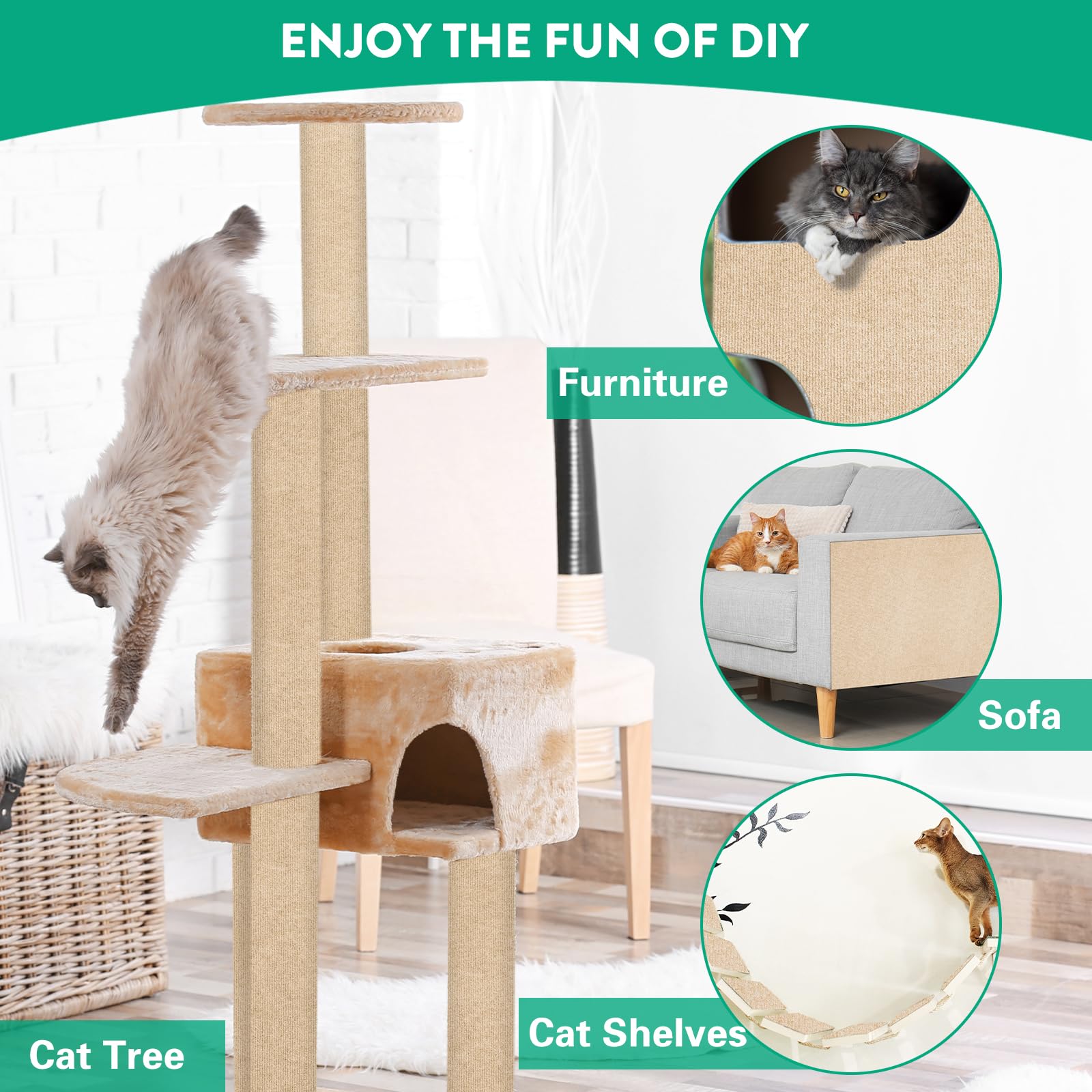 Self-Adhesive Cat Scratching Mat - 39.4