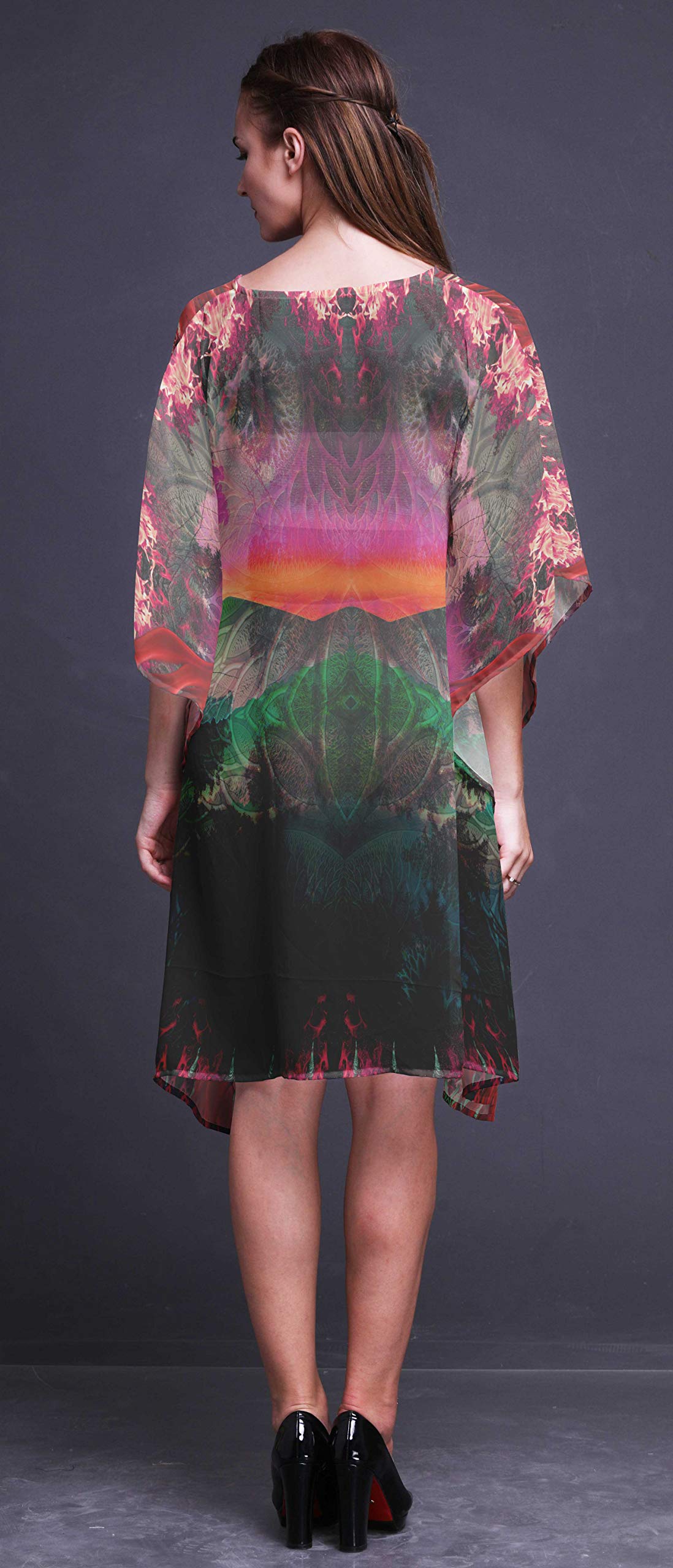 Women's Beach Kaftan Cover Up - Flowy Midi Dress & Bikini Short Caftan for Summer Vacation, Pool Party, and Resort Wear