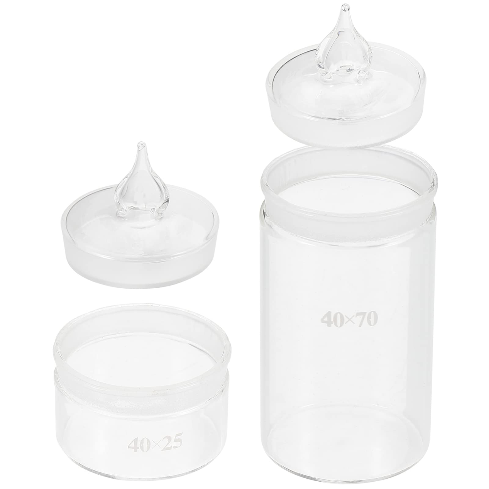 Premium Clear Borosilicate Glass Weighing Bottles - Tall & Low Form with Interchangeable Ground Stoppers - Lab Equipment for Chemical Storage & Precise Measurements - Ideal for Laboratories, Research & Scientific Experiments