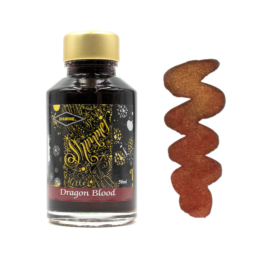 Diamine Shimmering Ink 50ml - Metallic Calligraphy & Fountain Pen Ink for Artistic Writing, Journaling, and Creative Projects