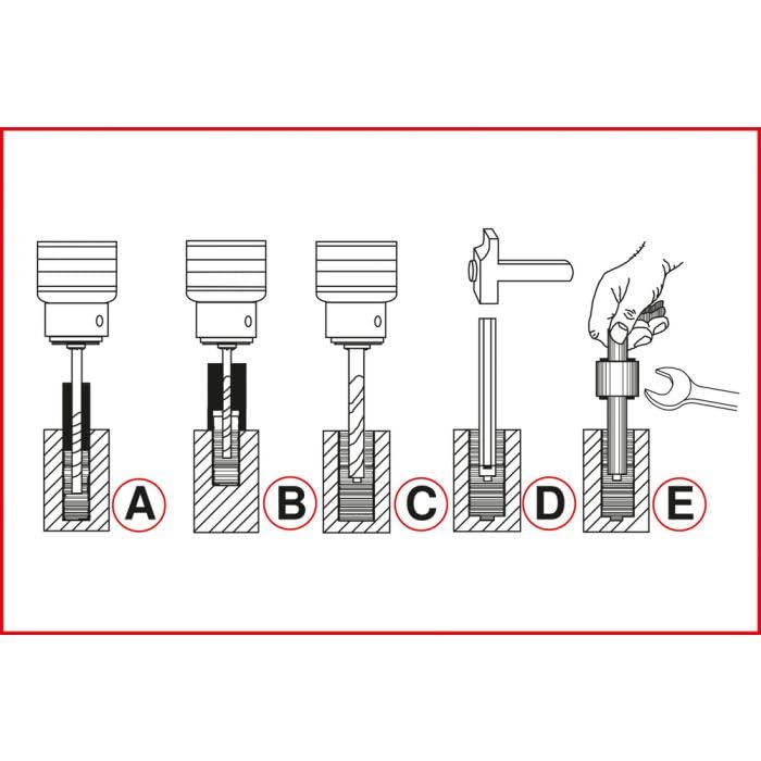 KS TOOLS 150.1305 Stud Extractor Set - 25 Piece Bolt Remover Kit for Damaged Screws & Broken Studs | Professional Automotive Repair Tool for Mechanics & DIY Projects