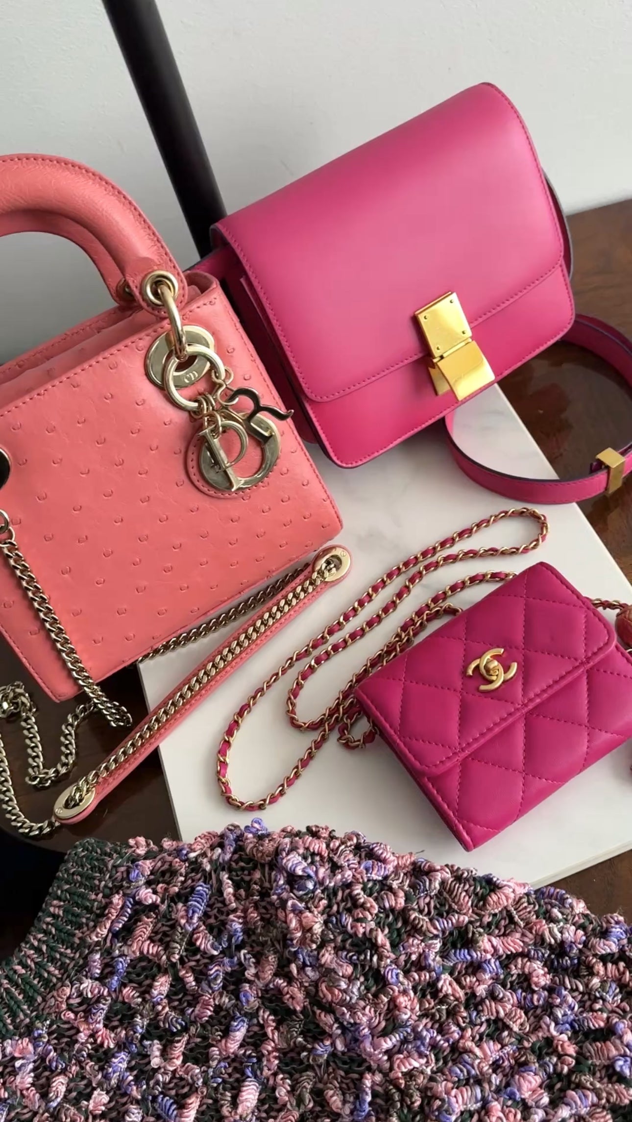 Celine Small Box Bag in Cherry Pink Leather - Elegant Crossbody Purse for Women, Perfect for Date Nights & Special Occasions