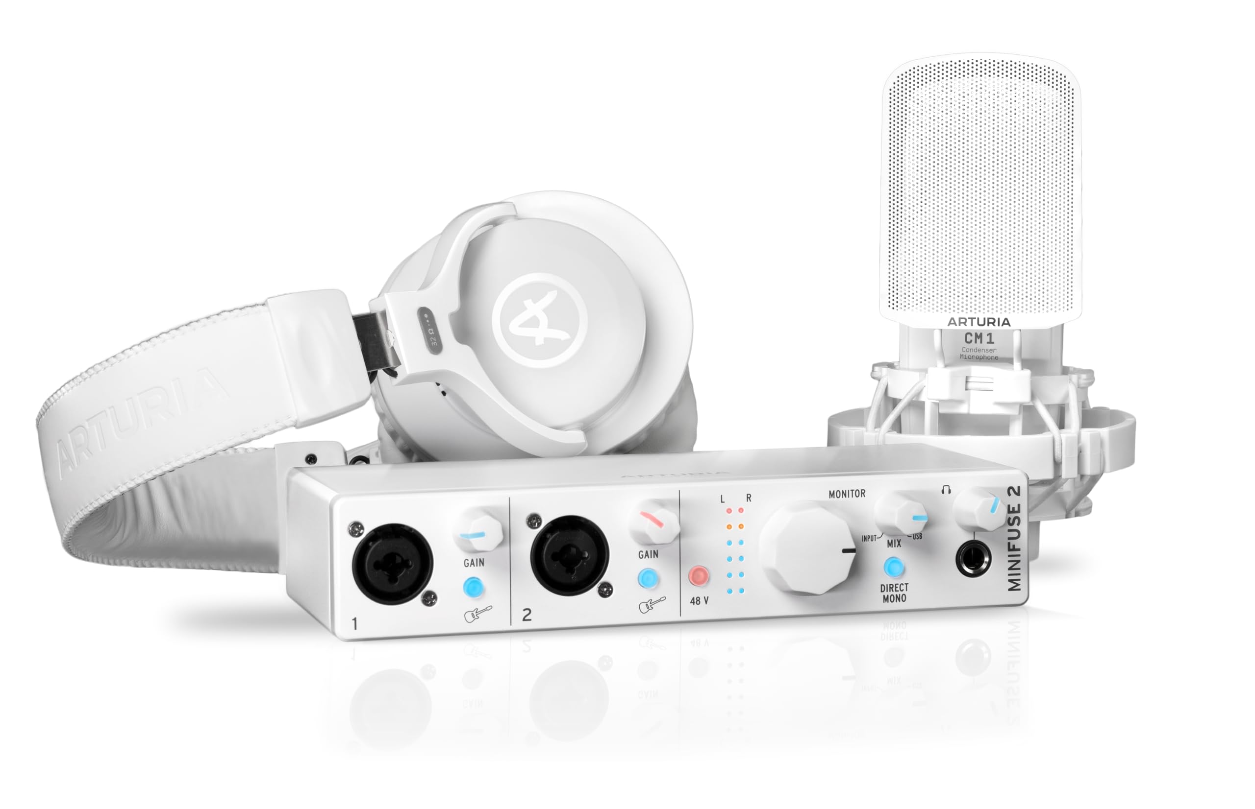 Arturia MiniFuse Recording Pack - USB Audio Interface Bundle with Condenser Mic, Studio Headphones & Music Software for Home Recording, Live Streaming, Podcasting & Music Production | Perfect for YouTubers, Gamers & Musicians