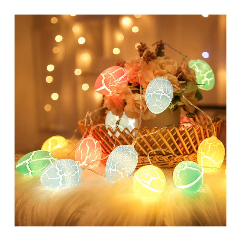 Easter Egg String Lights - 4.9FT Battery Powered LED Fairy Lights for Easter Decorations, Party, Mantel, Christmas Tree, Window - Indoor/Outdoor Decor (10 LED) - Perfect for Easter Celebrations, Home Decor, Garden Parties and Holiday Lighting
