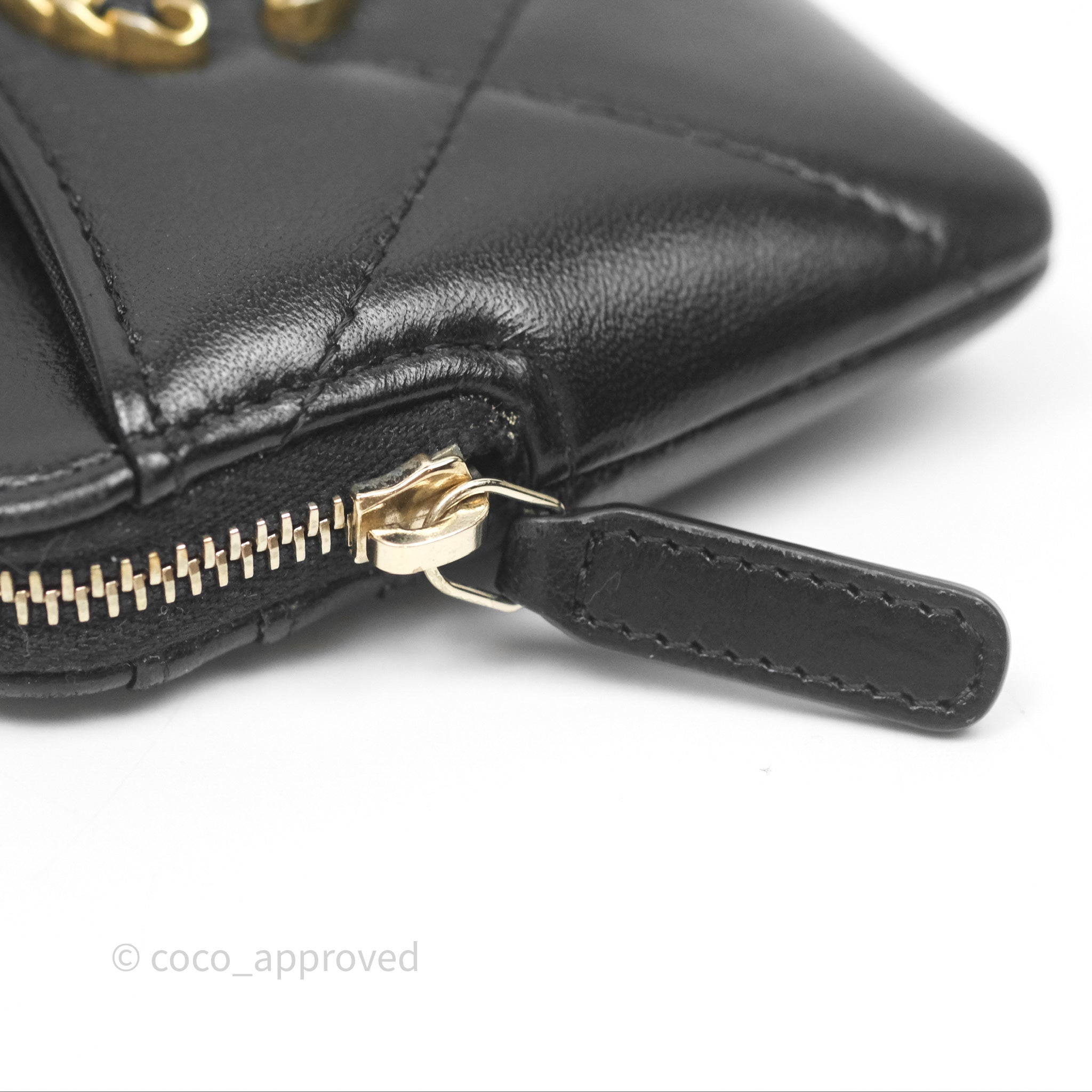 Chanel 19 Black Lambskin Leather Coin Purse with Gold-Tone Zipper - Luxury Small Wallet for Women, Perfect for Parties, Travel & Everyday Use
