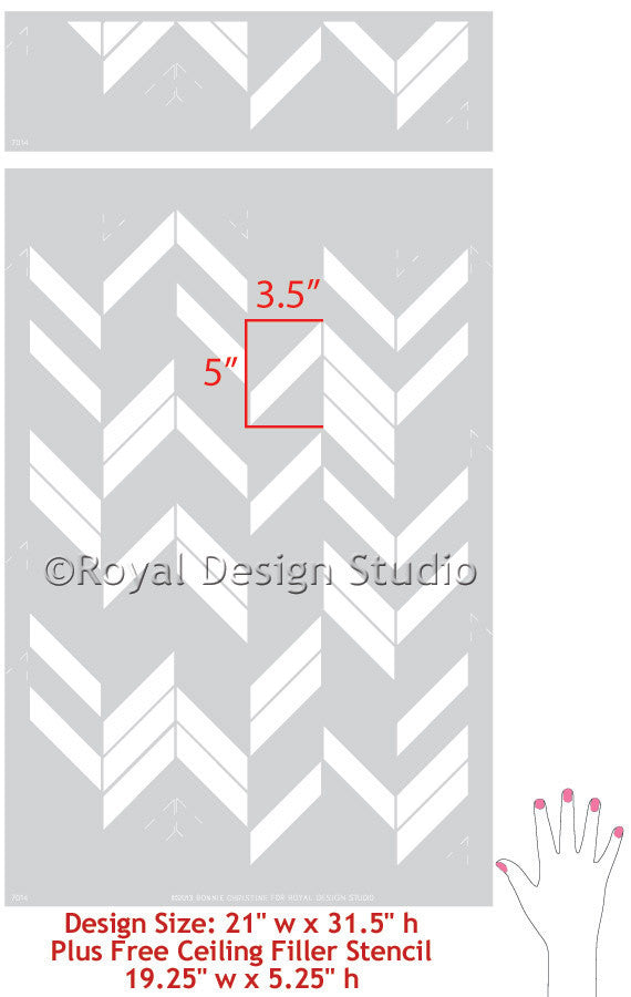 Herringbone Pattern Wall Stencil - DIY Home Decor for Creative Wall Painting & Accent Walls - Perfect for Living Rooms, Bedrooms & Nursery
