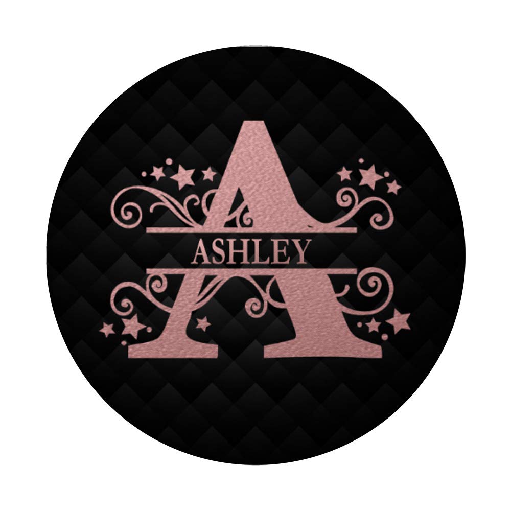 Personalized Letter A Monogram Necklace - Rose Pink Swirls & Stars Design, Initial Jewelry for Women, Perfect Gift for Ashley | Birthday, Anniversary, Valentine's Day