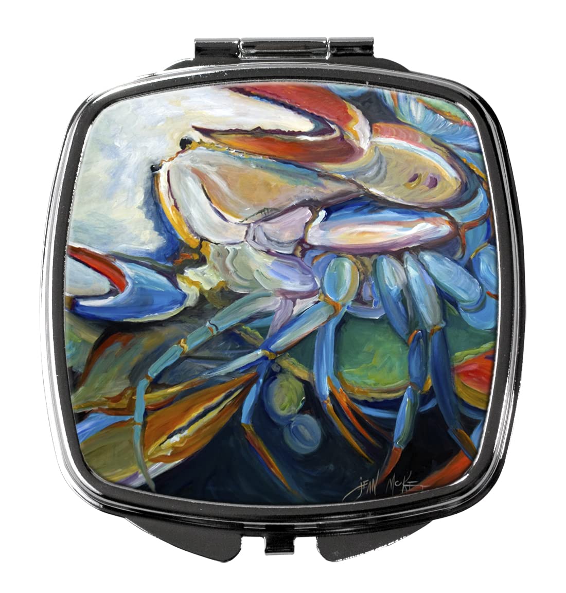 Caroline's Treasures JMK1253SCM Belly Crab Compact Mirror - Decorative Travel Makeup Mirror for Women & Girls, Portable Folding Handheld Mirror, Perfect Gift for Birthdays & Travel Accessories - Ideal for Purses, Makeup Bags & On-the-Go Touch Ups