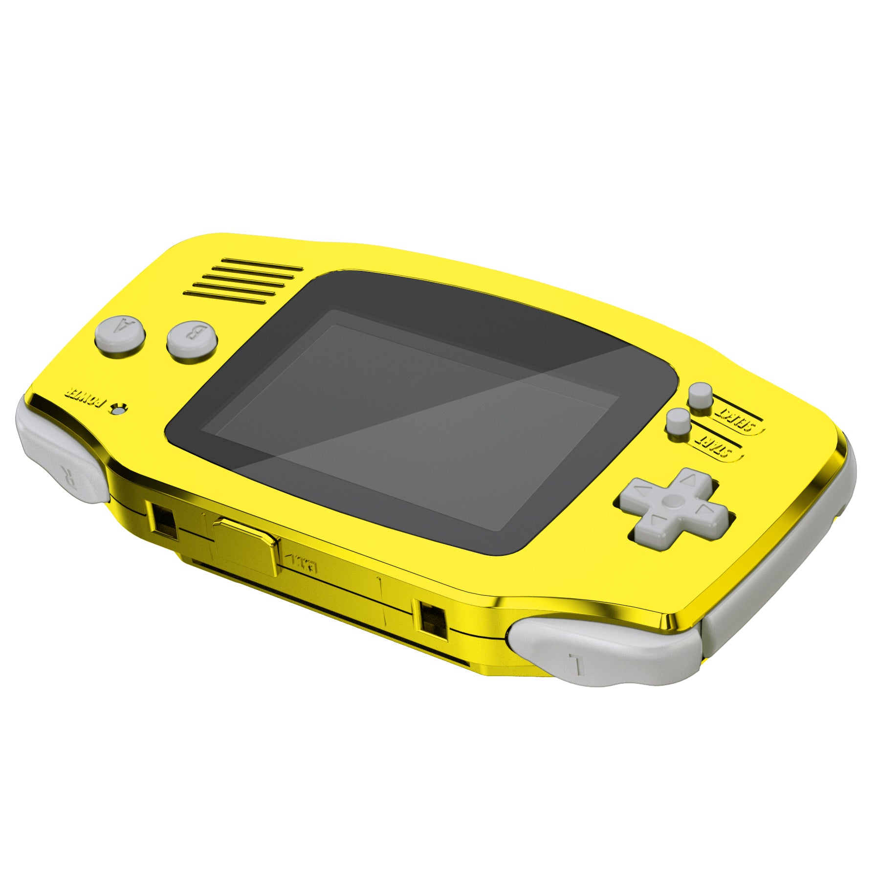 eXtremeRate IPS Ready Chrome Gold Glossy GBA Replacement Shell Full Housing Cover with Buttons for Gameboy Advance - Compatible with IPS & Standard LCD Screens - Perfect for Console Modding & Retro Gaming (Console & IPS Screen Not Included) TAGD4001