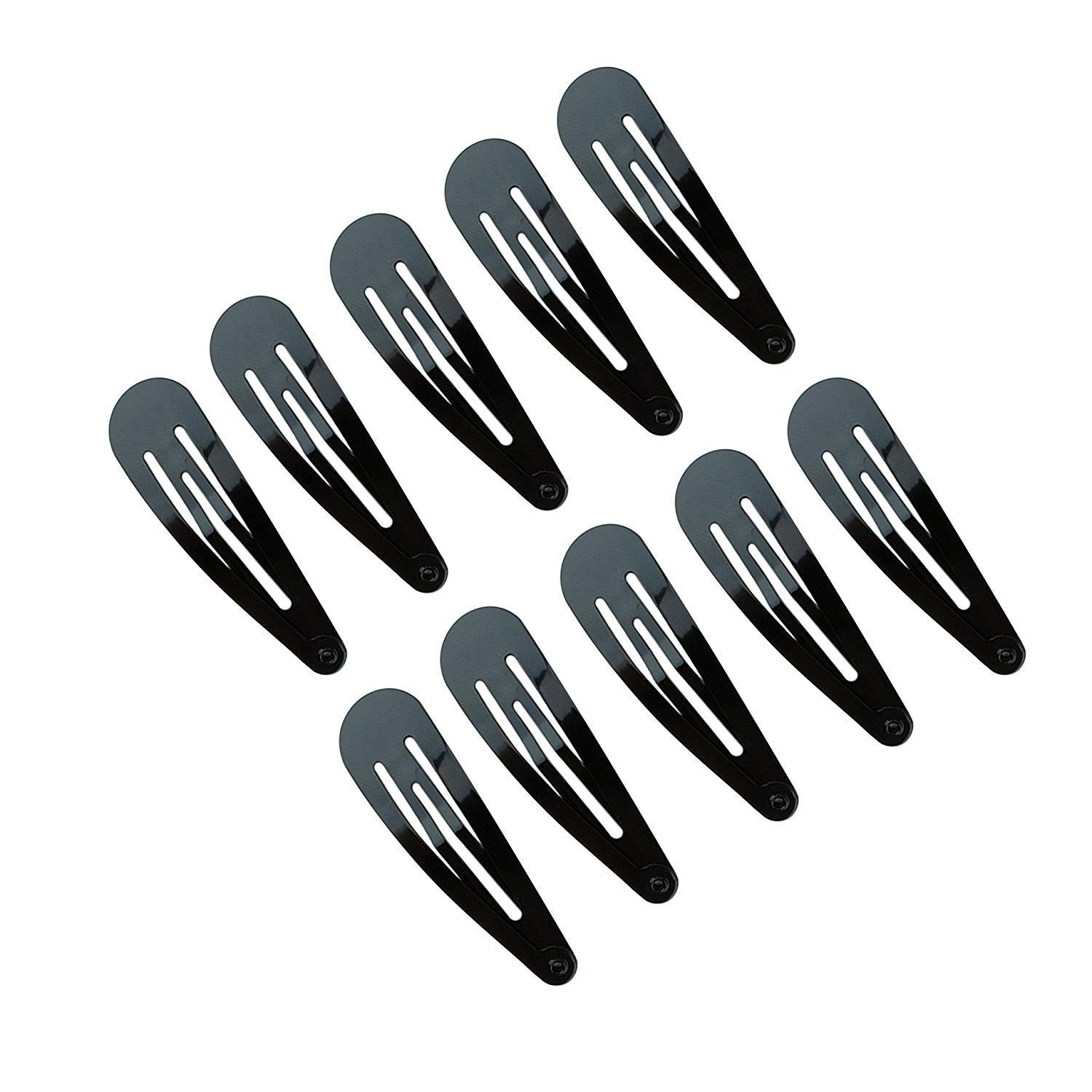 12pcs TIK TAK Black Metal Snap Hair Clips | Hair Barrettes for Styling | Perfect for Ponytails, Braids & Updos (BIG BOX)