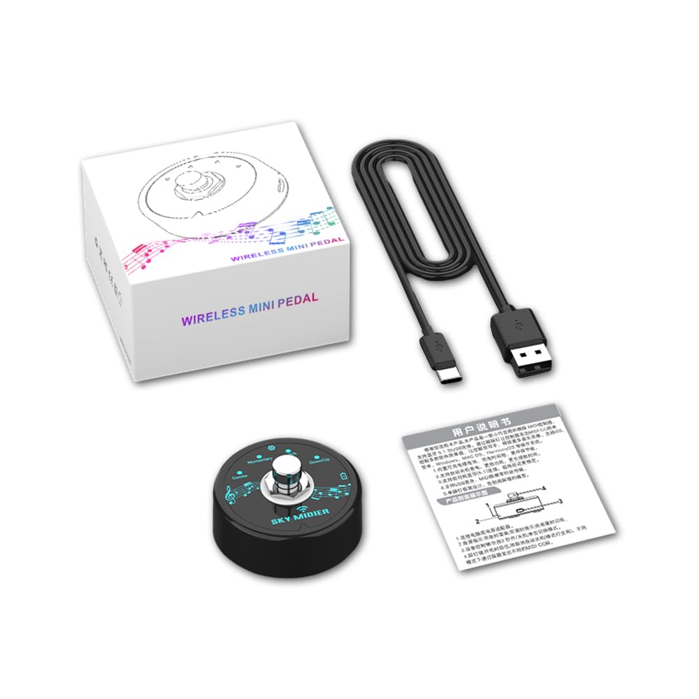 Wireless USB MIDI Foot Controller - Compact Rechargeable Pedal for Guitar & Keyboard, No Delay Data Transmission - Perfect for Live Performances & Studio Recording