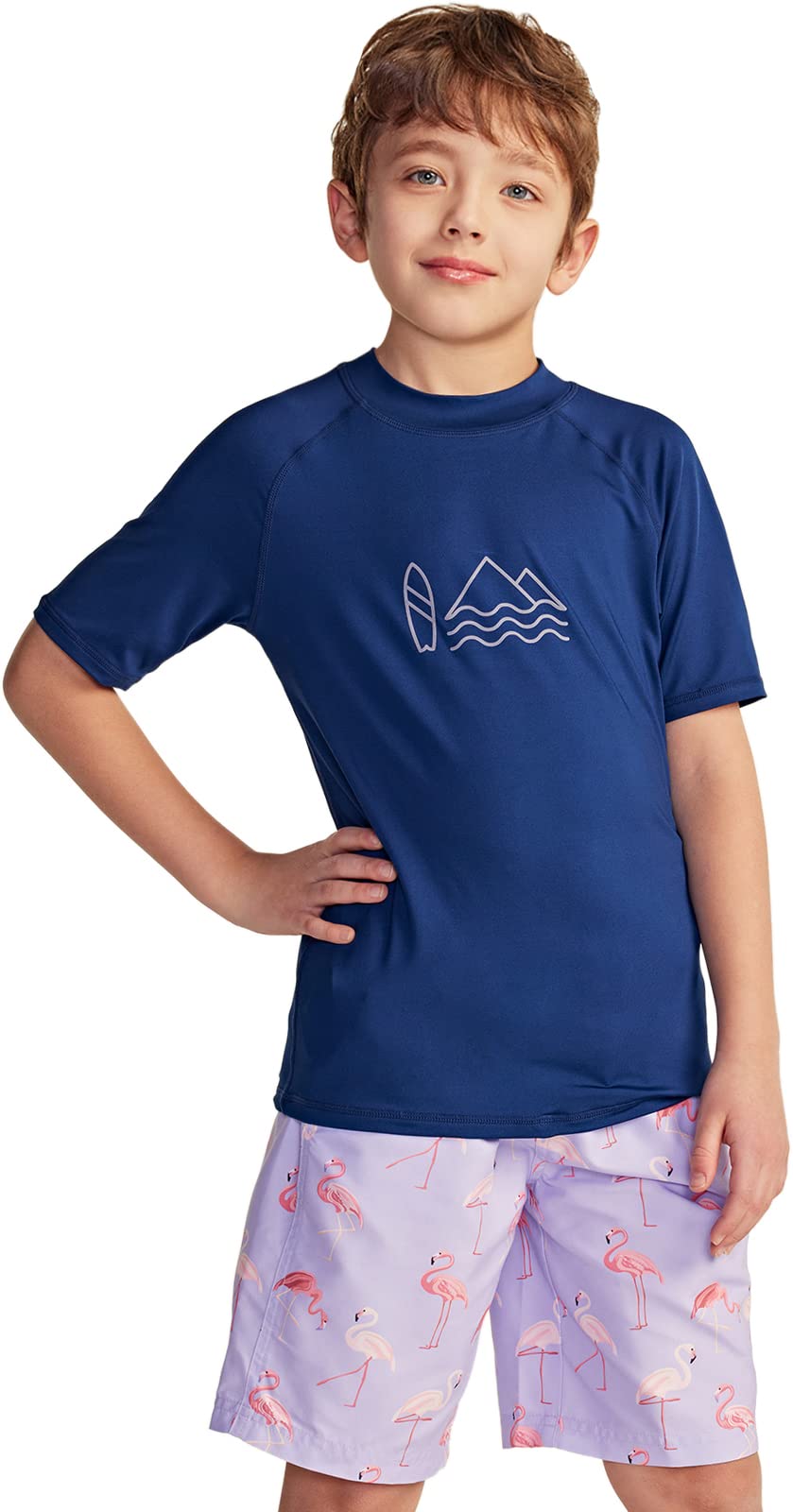 TSLA UPF 50+ Kids Rash Guard Short Sleeve UV Protection Swim Shirt - Youth Sun Protective Swimwear for Boys & Girls - Perfect for Swimming, Surfing & Beach Activities