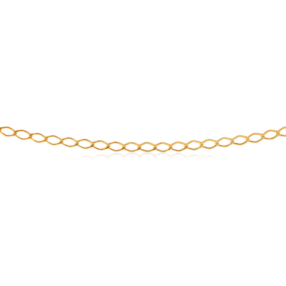 9ct Silver Filled Open Curb Chain 50 Gauge 50cm - Durable Jewelry for Necklaces, Bracelets & DIY Crafts