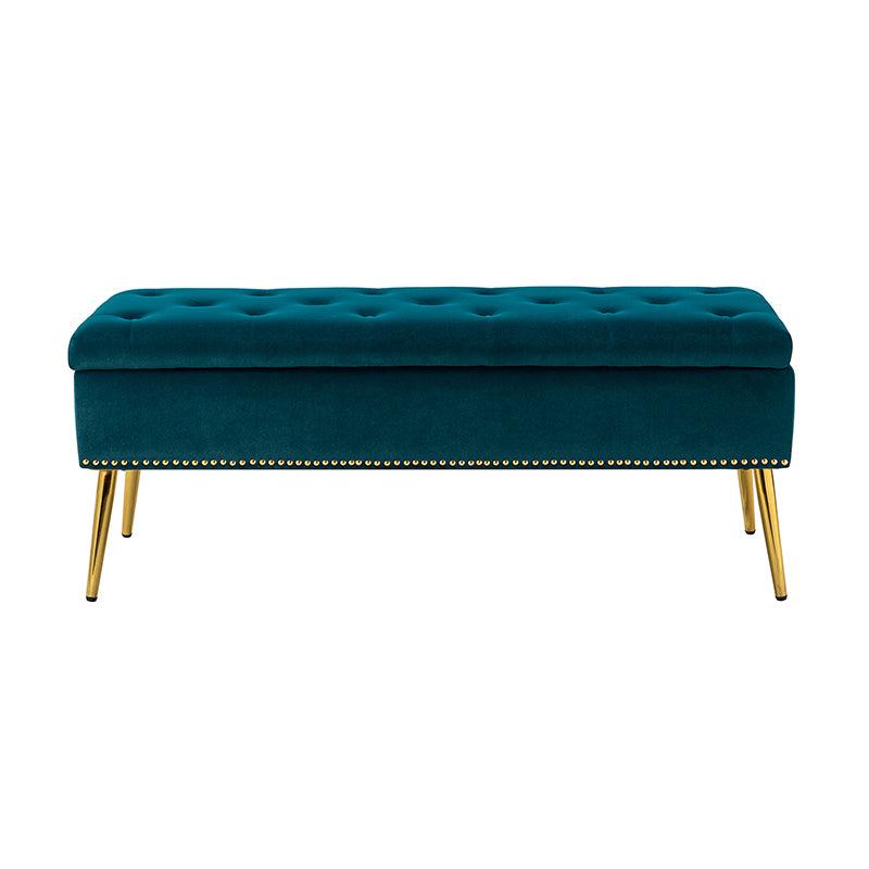 Lenore Upholstered Storage Bench with Cushion Seat - Modern Upholstered Ottoman for Bedroom, Living Room & Entryway - Multi-Functional Storage Furniture for Home Organization