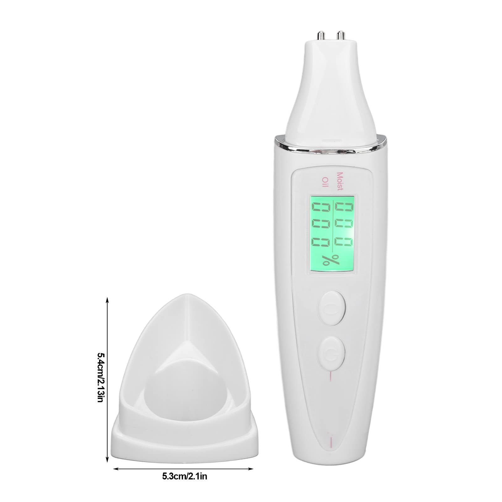 Portable Digital Skin Analyzer - Smart Facial Skin Tester for Hydration & Oil Measurement | Beauty Salon & Home Use | Smart Reminder (White) | Perfect for Skin Care Routine & Spa Treatments
