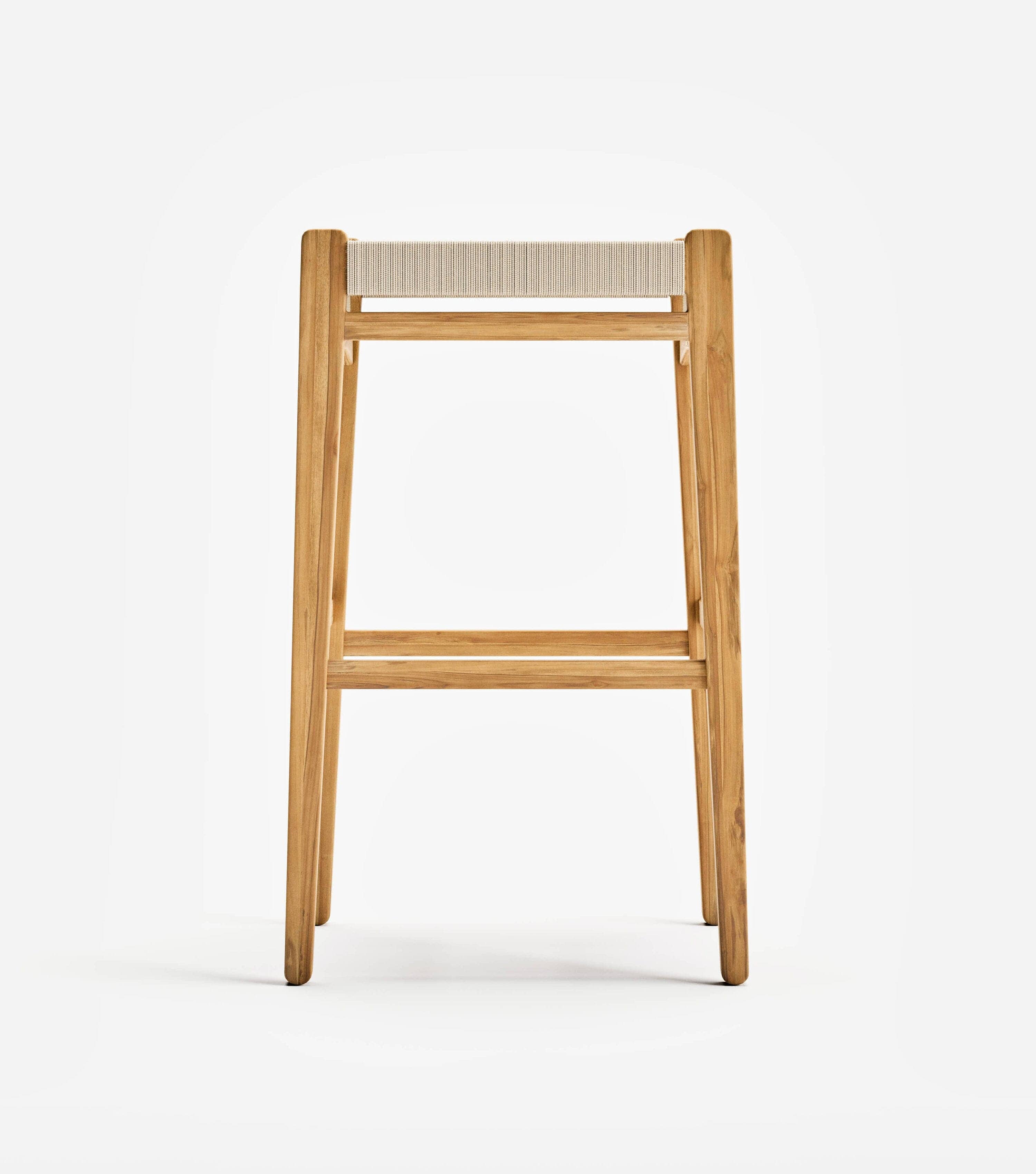 Chontales Backless Bar Stool with Naturaline V Braided Cord - Modern Counter Height Stool for Kitchen Island, Breakfast Nook & Home Bar Decor