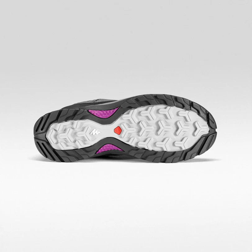 Quechua Women's MH500 Waterproof Hiking Shoes - Lightweight Trail Walking Shoes for Outdoor Adventures in Pink Grey